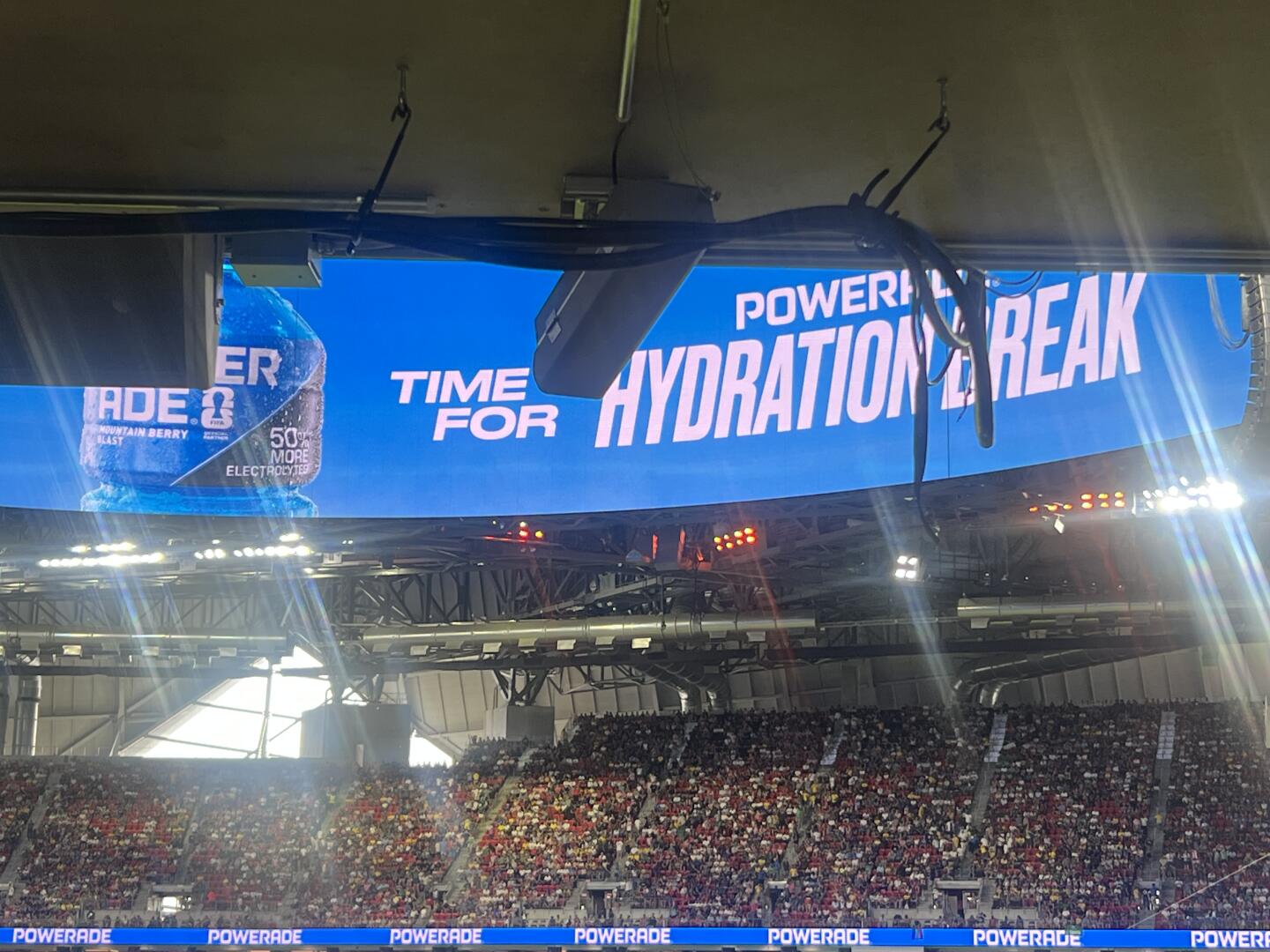 Powerade hydration break messaging